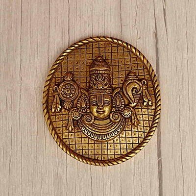 Brass Sacred Wall Hanging Balaji - 7.4 Inch Height - Divine Decor for Spiritual Ambiance!