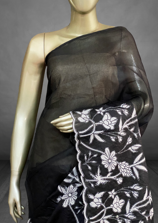 Priety - The Kota Cotton Saree in Applique Work SWS65 Priety - The Kota Cotton Saree in Applique Work SWS65