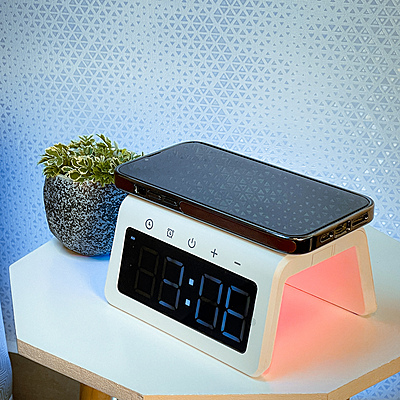 15W Wireless Charger "Arch", with Digital Clock and Ambient Light 15W Wireless Charger "Arch", with Digital Clock and Ambient Light