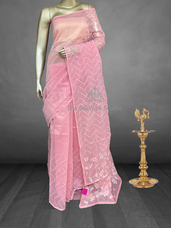 Keerthi - The Kota Tissue Saree in Lace Border SWS68 Keerthi - The Kota Tissue Saree in Lace Border SWS68