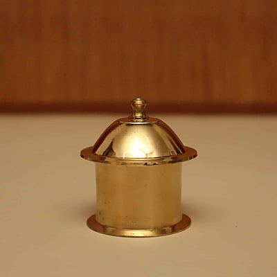 Brass Exquisite Sindoor Dani/Kumkum Box Plain - Elegant Accessory for Women
