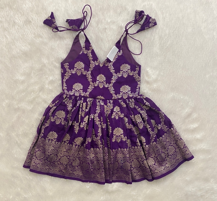 Moksha (2yr-3yr) - Kids Banarasi Frock That128 Moksha (2yr-3yr) - Kids Banarasi Frock That128