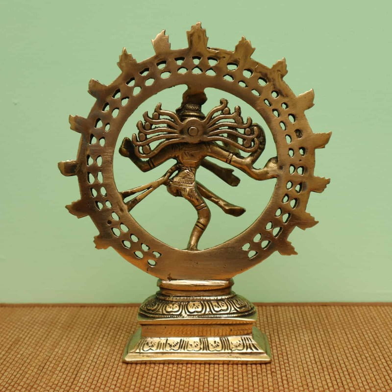Brass Nataraja Idol 9.4 inch Height- Divine Dancing Shiva Sculpture