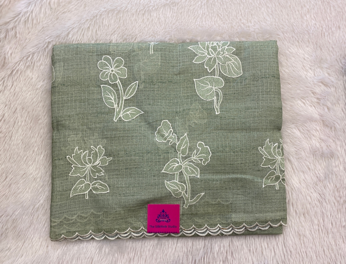 Priety -The Kota Saree in Flower Applique Work SWS83 Priety -The Kota Saree in Flower Applique Work SWS83