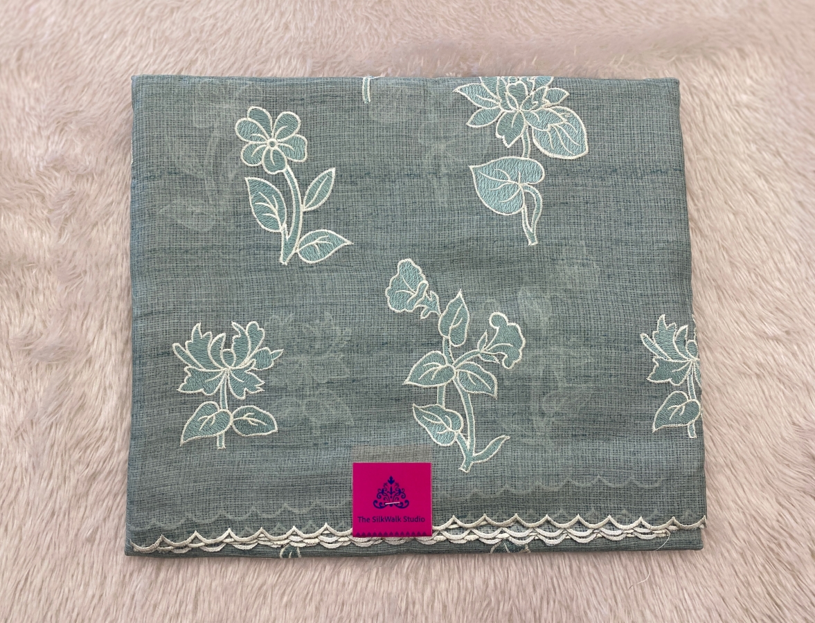 Priety -The Kota Saree in Flower Applique Work SWS83 Priety -The Kota Saree in Flower Applique Work SWS83