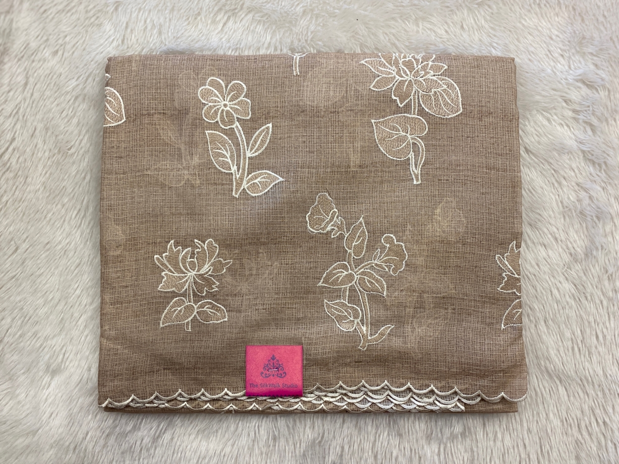 Priety -The Kota Saree in Flower Applique Work SWS83 Priety -The Kota Saree in Flower Applique Work SWS83