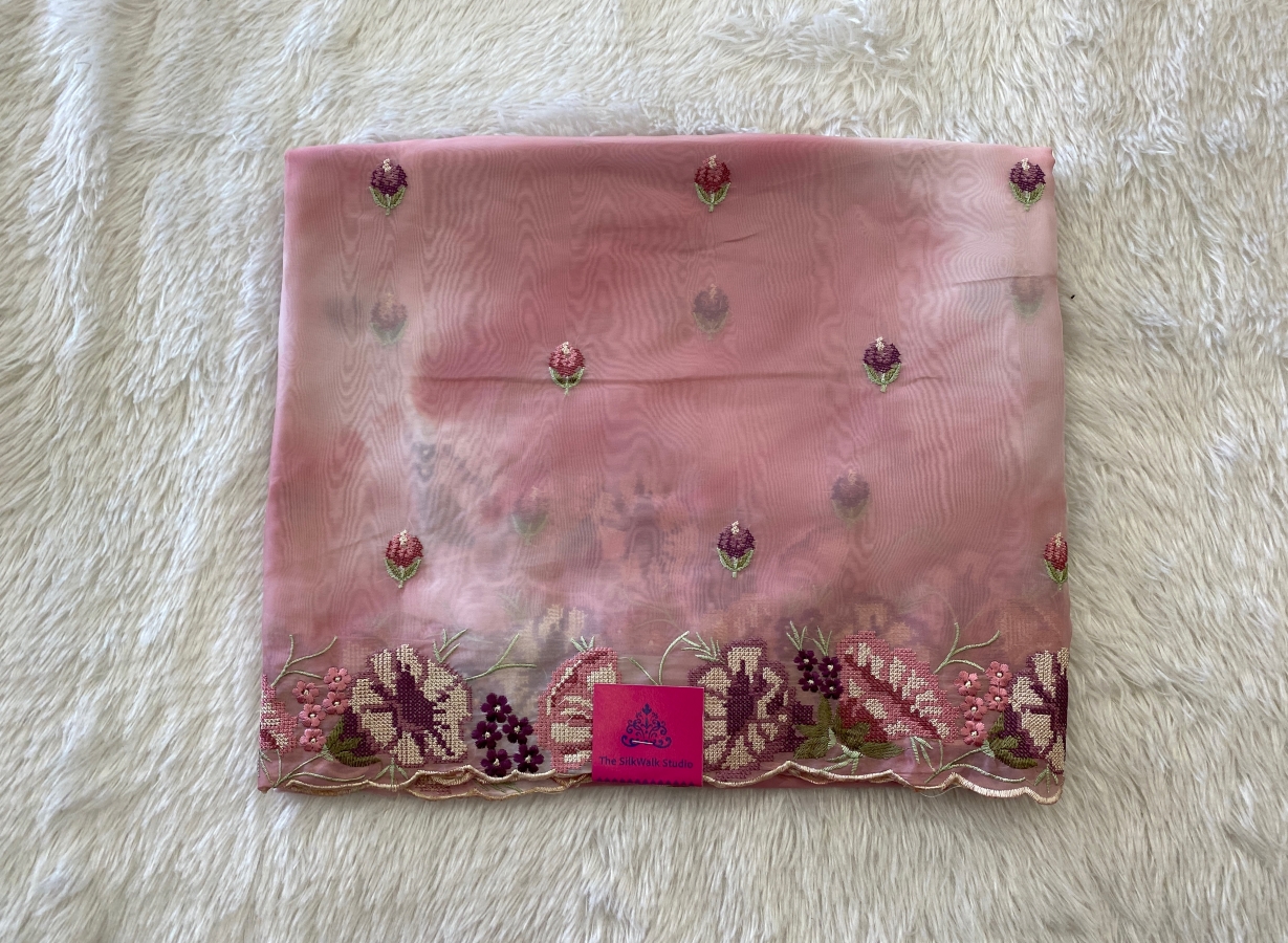 Lydia - The Soft Chiffon Saree in Thread Embroidery SWS72 Lydia - The Soft Chiffon Saree in Thread Embroidery SWS72