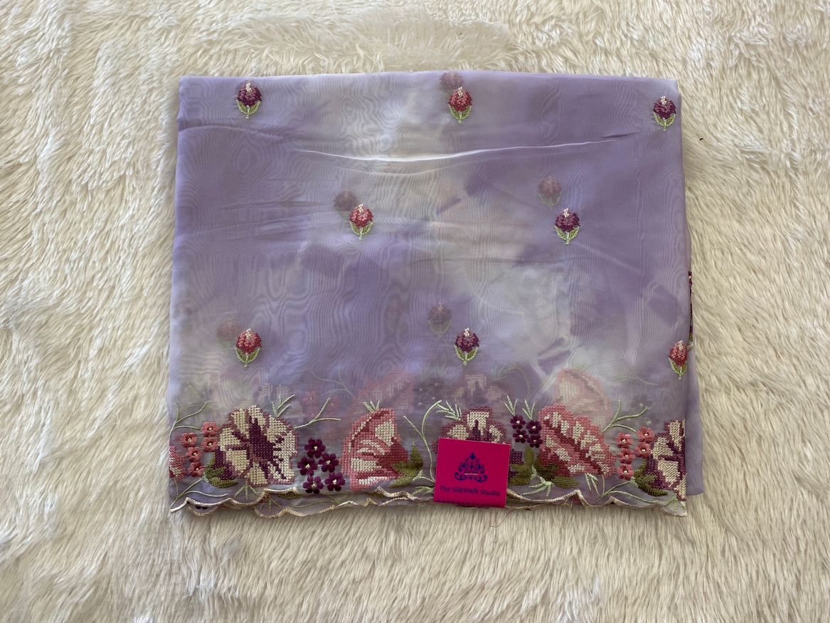 Lydia - The Soft Chiffon Saree in Thread Embroidery SWS72 Lydia - The Soft Chiffon Saree in Thread Embroidery SWS72