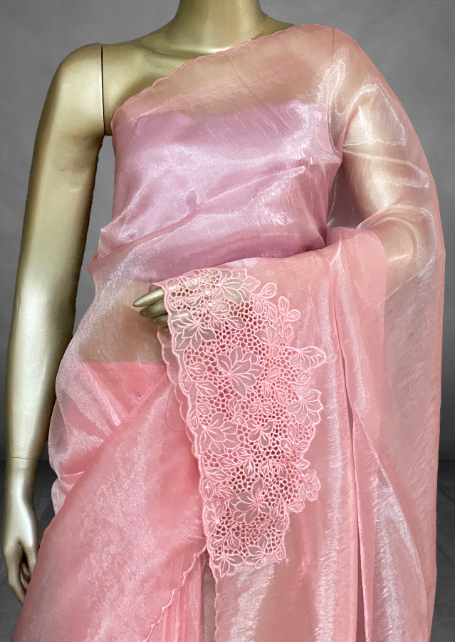 Daisy - The Cutwork Design Glass Organza Saree SWS87 Daisy - The Cutwork Design Glass Organza Saree SWS87