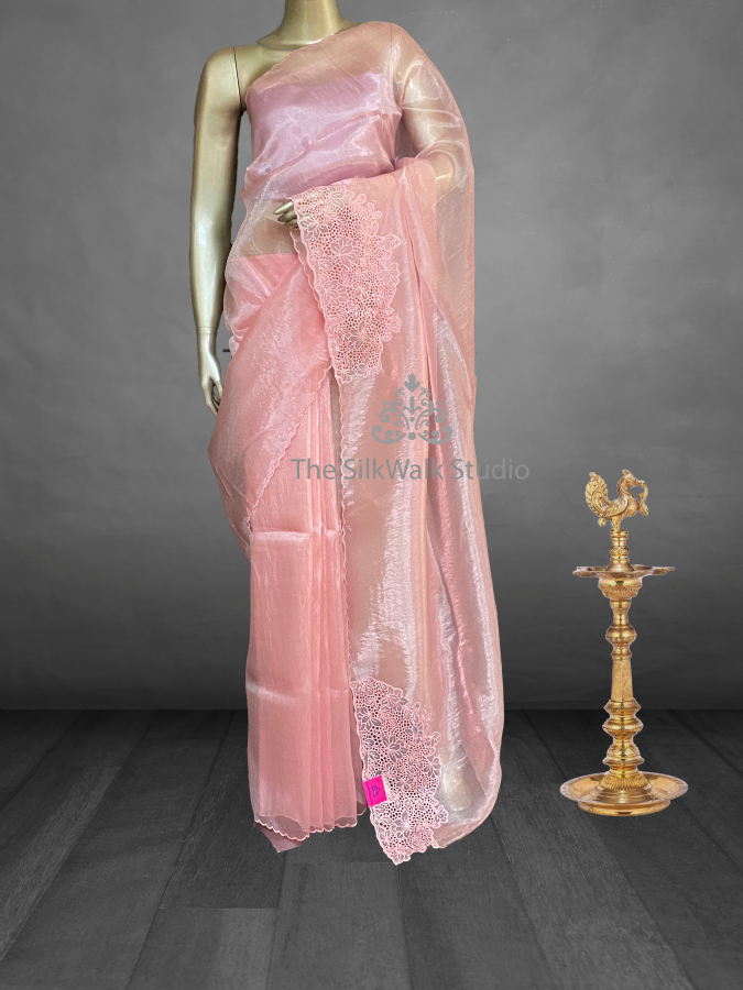 Daisy - The Cutwork Design Glass Organza Saree SWS87 Daisy - The Cutwork Design Glass Organza Saree SWS87