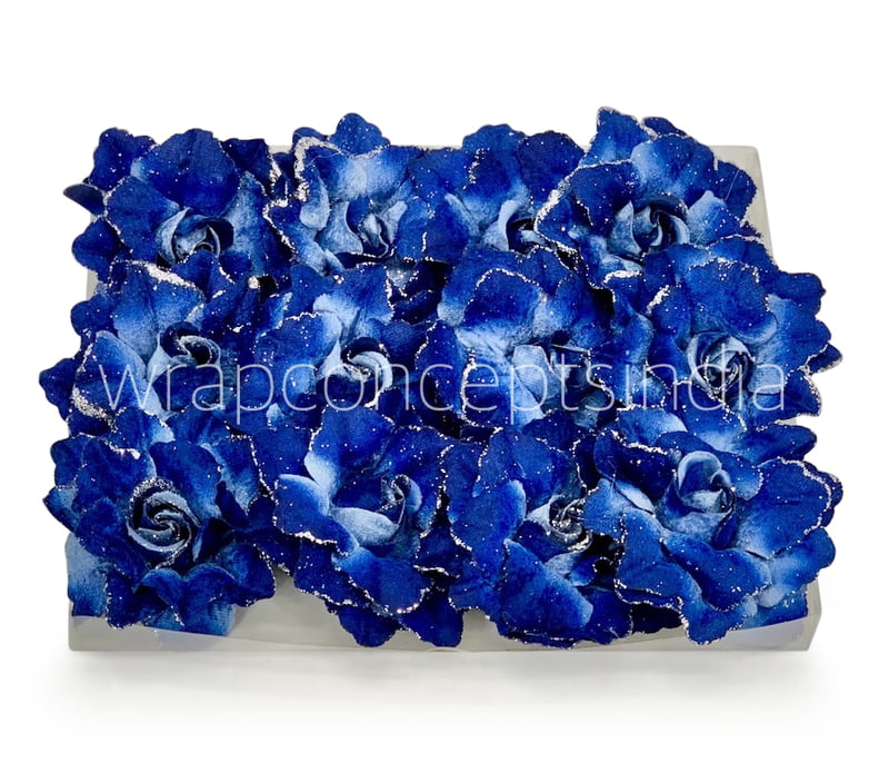 Indigo Blue with Glittered Petals Indigo Blue with Glittered Petals