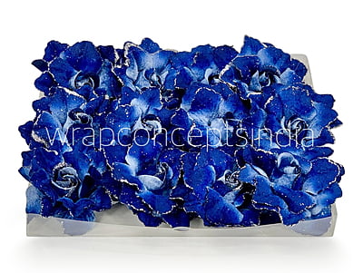 Indigo Blue with Glittered Petals Indigo Blue with Glittered Petals