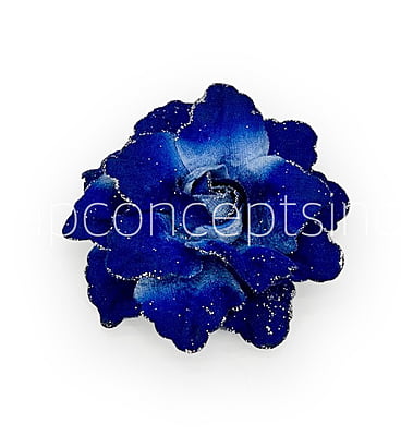 Indigo Blue with Glittered Petals Indigo Blue with Glittered Petals
