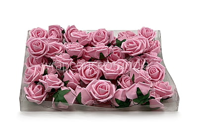 Small Baby Pink Foam Rose on stick Small Baby Pink Foam Rose on stick