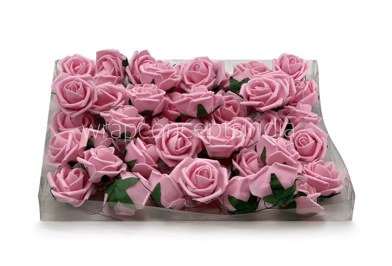 Small Baby Pink Foam Rose on stick Small Baby Pink Foam Rose on stick