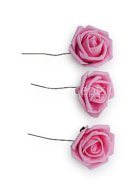 Small Baby Pink Foam Rose on stick Small Baby Pink Foam Rose on stick