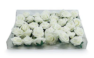 Small Ivory Foam Rose on stick Small Ivory Foam Rose on stick
