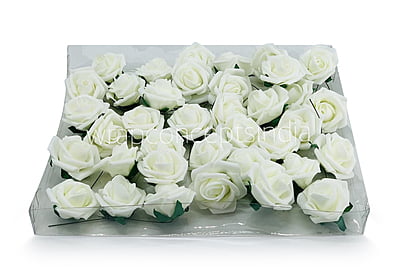 Small Ivory Foam Rose on stick