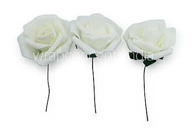 Small Ivory Foam Rose on stick Small Ivory Foam Rose on stick
