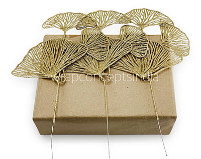 Ginkgo Glitter leaf on Stick Ginkgo Glitter leaf on Stick