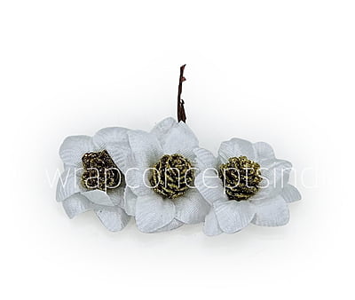 White Flowers with Glitter Pine