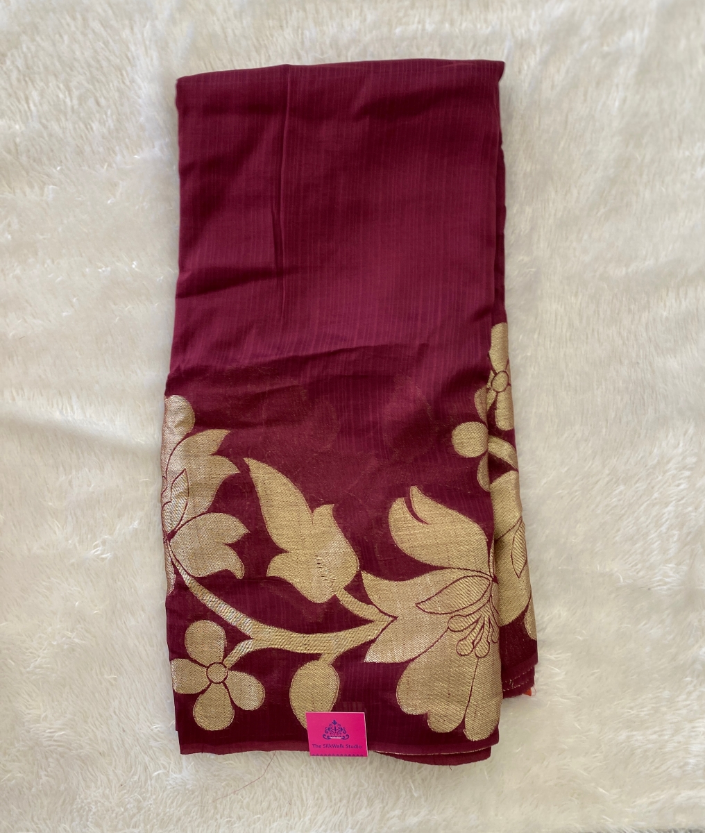 Rosey - The Georgette Saree in Floral Border SWS88 Rosey - The Georgette Saree in Floral Border SWS88
