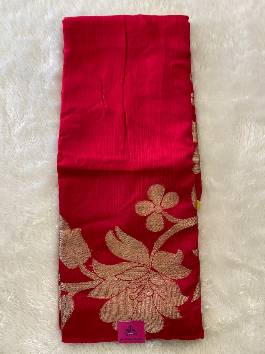 Rosey - The Georgette Saree in Floral Border SWS88 Rosey - The Georgette Saree in Floral Border SWS88