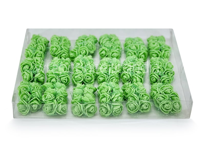 Green Foam Rose with Net on stick Green Foam Rose with Net on stick