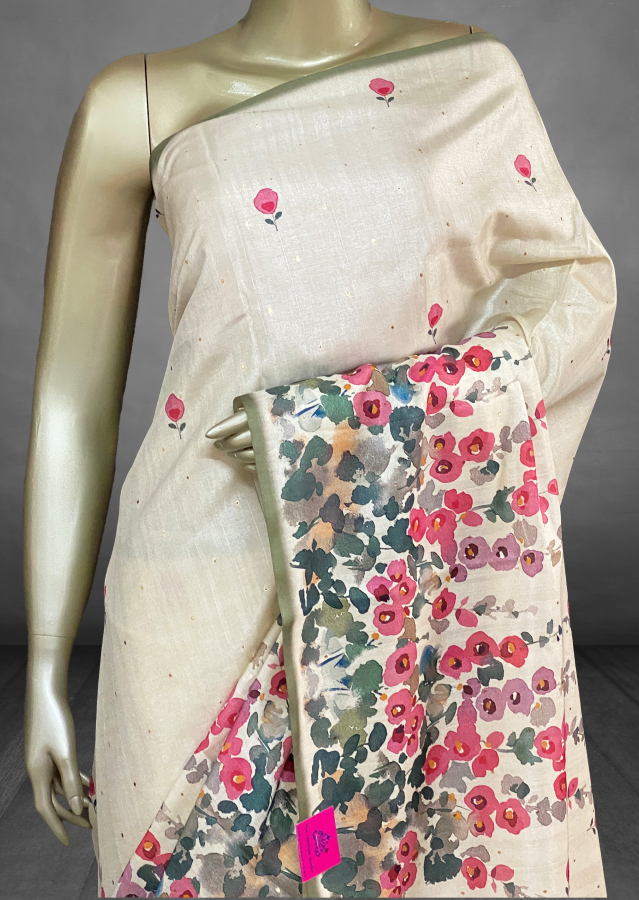 Apsara – Digital Floral Printed Semi Tussar Sarees SWS91 Apsara – Digital Floral Printed Semi Tussar Sarees SWS91