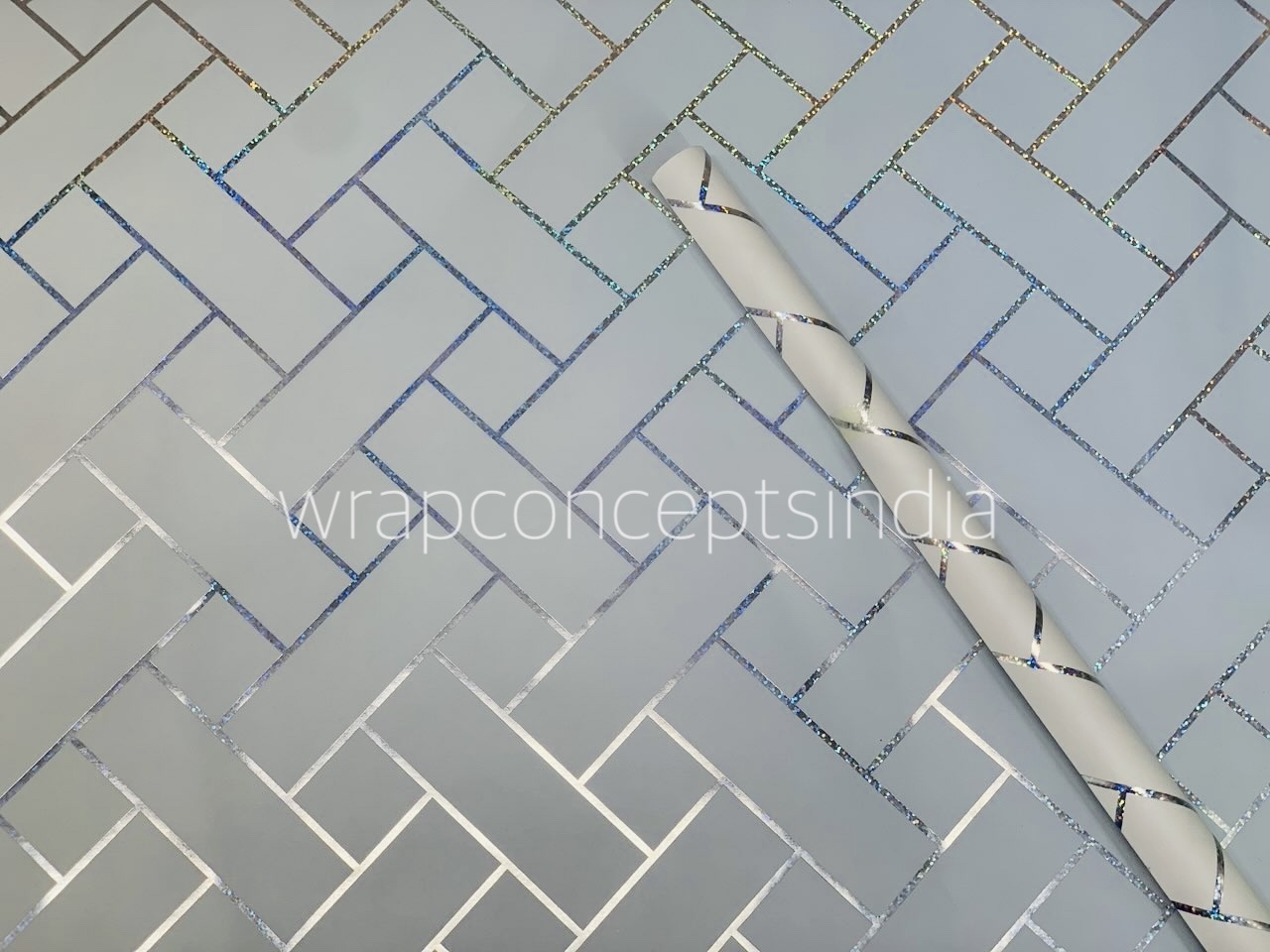 Holographic Foil Herringbone Pattern Gift Wrap Holographic Foil Herringbone Pattern Gift Wrap