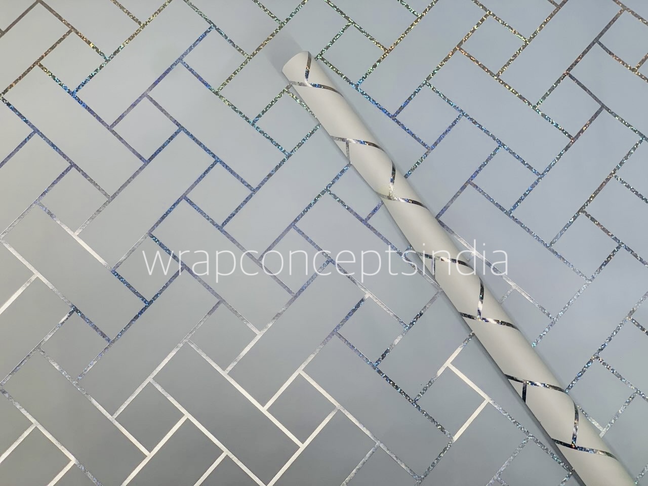 Holographic Foil Herringbone Pattern Gift Wrap Holographic Foil Herringbone Pattern Gift Wrap