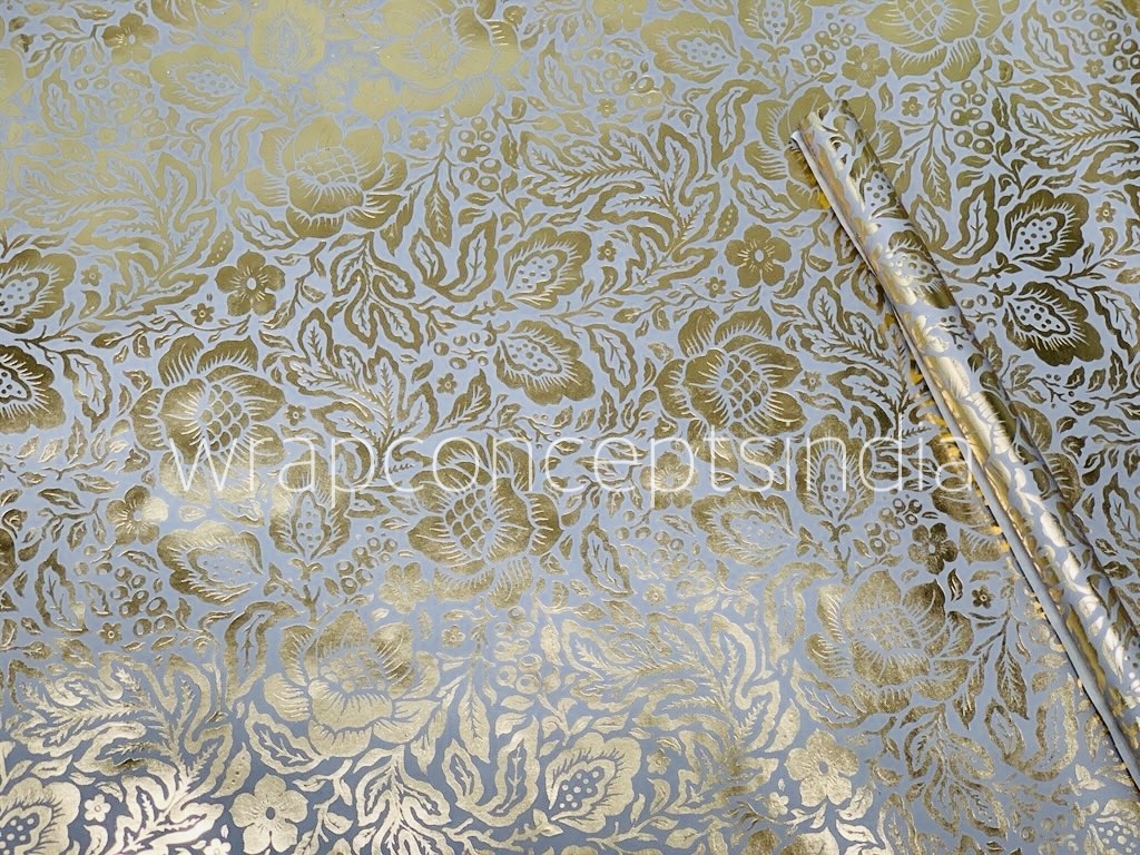 Golden Bloom on Pearl White Gift Wrap Golden Bloom on Pearl White Gift Wrap