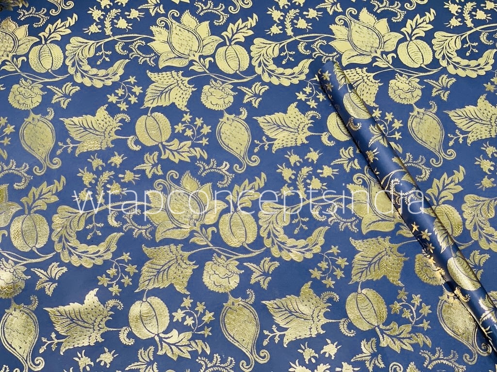 Royal Blue Mughal Garden Gift Wrap Royal Blue Mughal Garden Gift Wrap