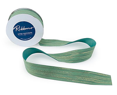 Sea Foam Ribbon with Gold Pattern Sea Foam Ribbon with Gold Pattern