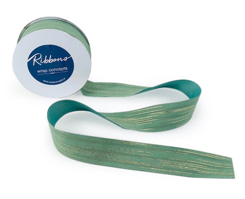 Sea Foam Ribbon with Gold Pattern Sea Foam Ribbon with Gold Pattern