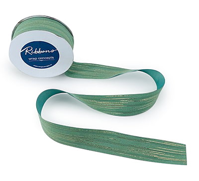 Sea Foam Ribbon with Gold Pattern Sea Foam Ribbon with Gold Pattern