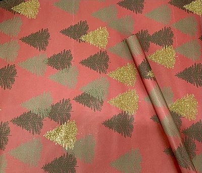 Golden Evergreen Christmas Gift Wrap