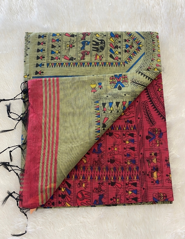 Veeksha - The Cotton Saree with Warli Art SWS108 Veeksha - The Cotton Saree with Warli Art SWS108