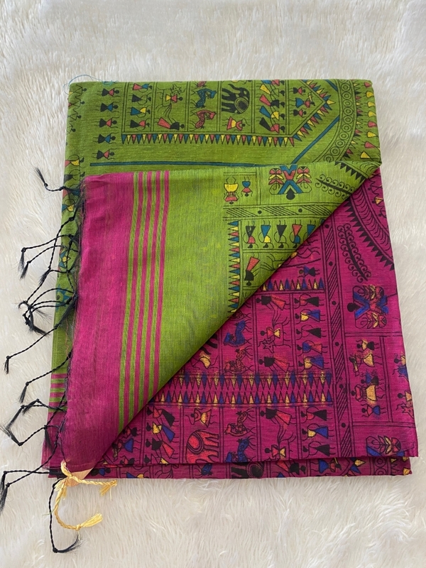 Veeksha - The Cotton Saree with Warli Art SWS108 Veeksha - The Cotton Saree with Warli Art SWS108