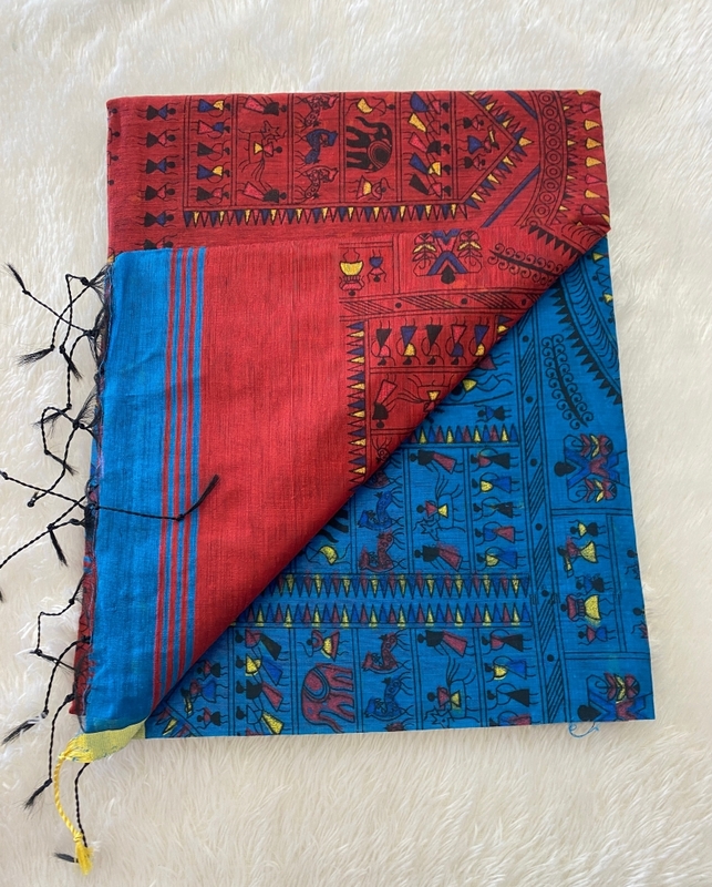 Veeksha - The Cotton Saree with Warli Art SWS108 Veeksha - The Cotton Saree with Warli Art SWS108
