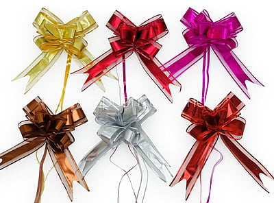 Organza & Metallic Pull Bows - 50mm