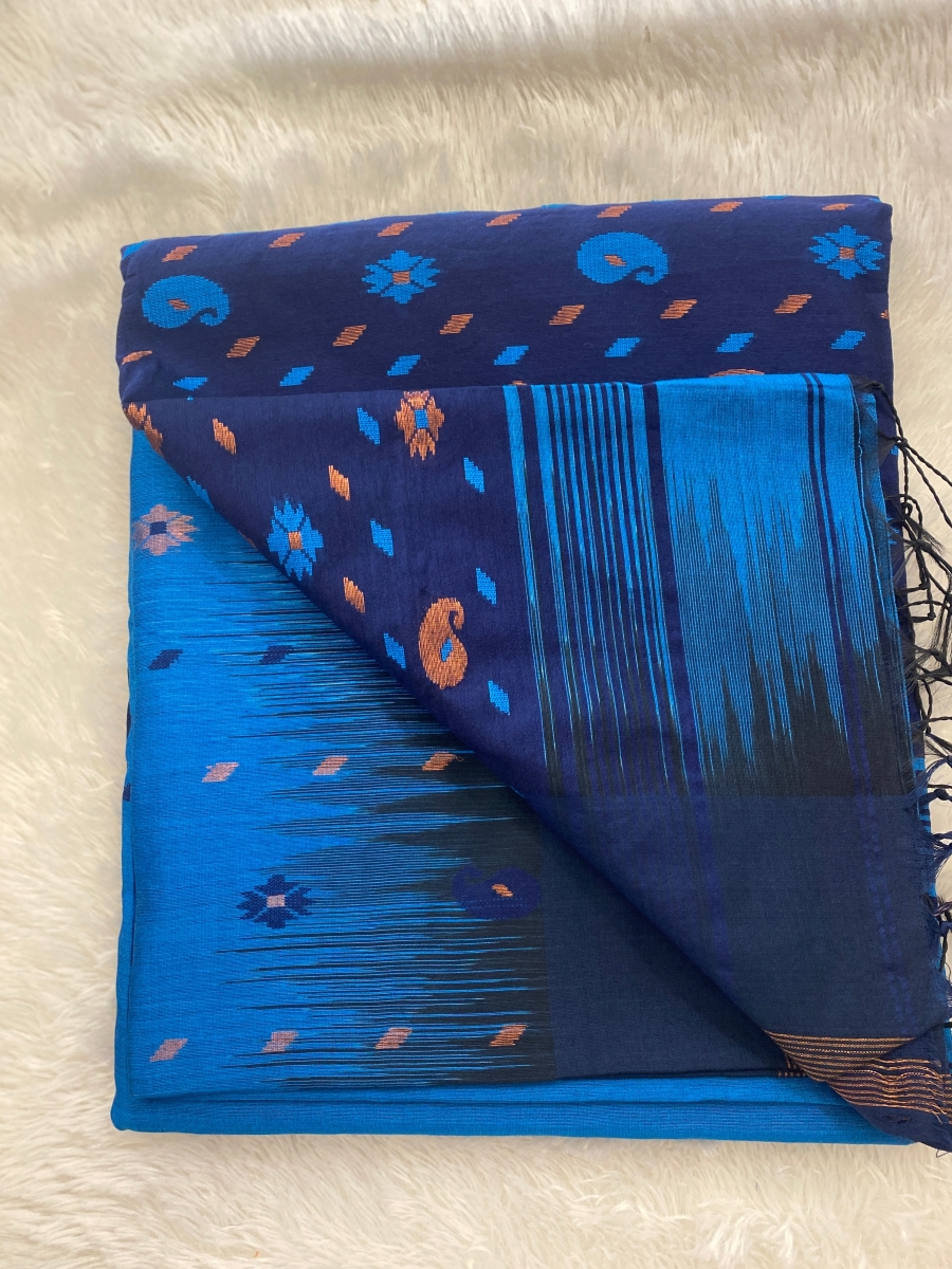 Veeksha - The Cotton Saree with Ikkat Border SWS113 Veeksha - The Cotton Saree with Ikkat Border SWS113