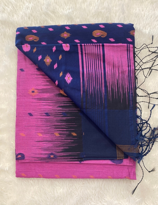 Veeksha - The Cotton Saree with Ikkat Border SWS113 Veeksha - The Cotton Saree with Ikkat Border SWS113