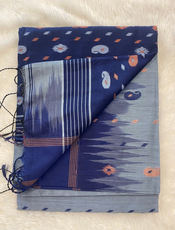 Veeksha - The Cotton Saree with Ikkat Border SWS113 Veeksha - The Cotton Saree with Ikkat Border SWS113