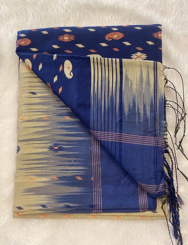 Veeksha - The Cotton Saree with Ikkat Border SWS113 Veeksha - The Cotton Saree with Ikkat Border SWS113