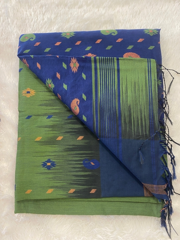 Veeksha - The Cotton Saree with Ikkat Border SWS112 Veeksha - The Cotton Saree with Ikkat Border SWS112