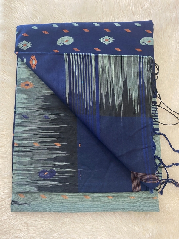 Veeksha - The Cotton Saree with Ikkat Border SWS112 Veeksha - The Cotton Saree with Ikkat Border SWS112