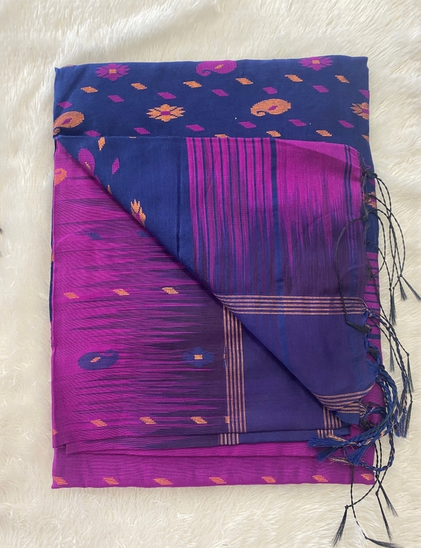 Veeksha - The Cotton Saree with Ikkat Border SWS112 Veeksha - The Cotton Saree with Ikkat Border SWS112