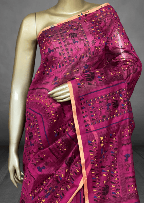 Veeksha - The Cotton Saree with Warli Art SWS108 Veeksha - The Cotton Saree with Warli Art SWS108