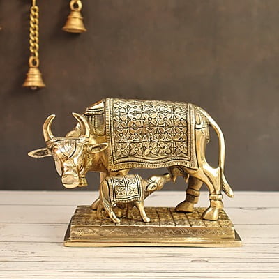 Brass Cow And Calf